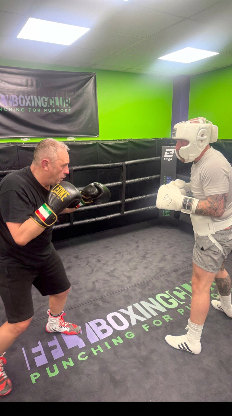John and Fitzy sparring