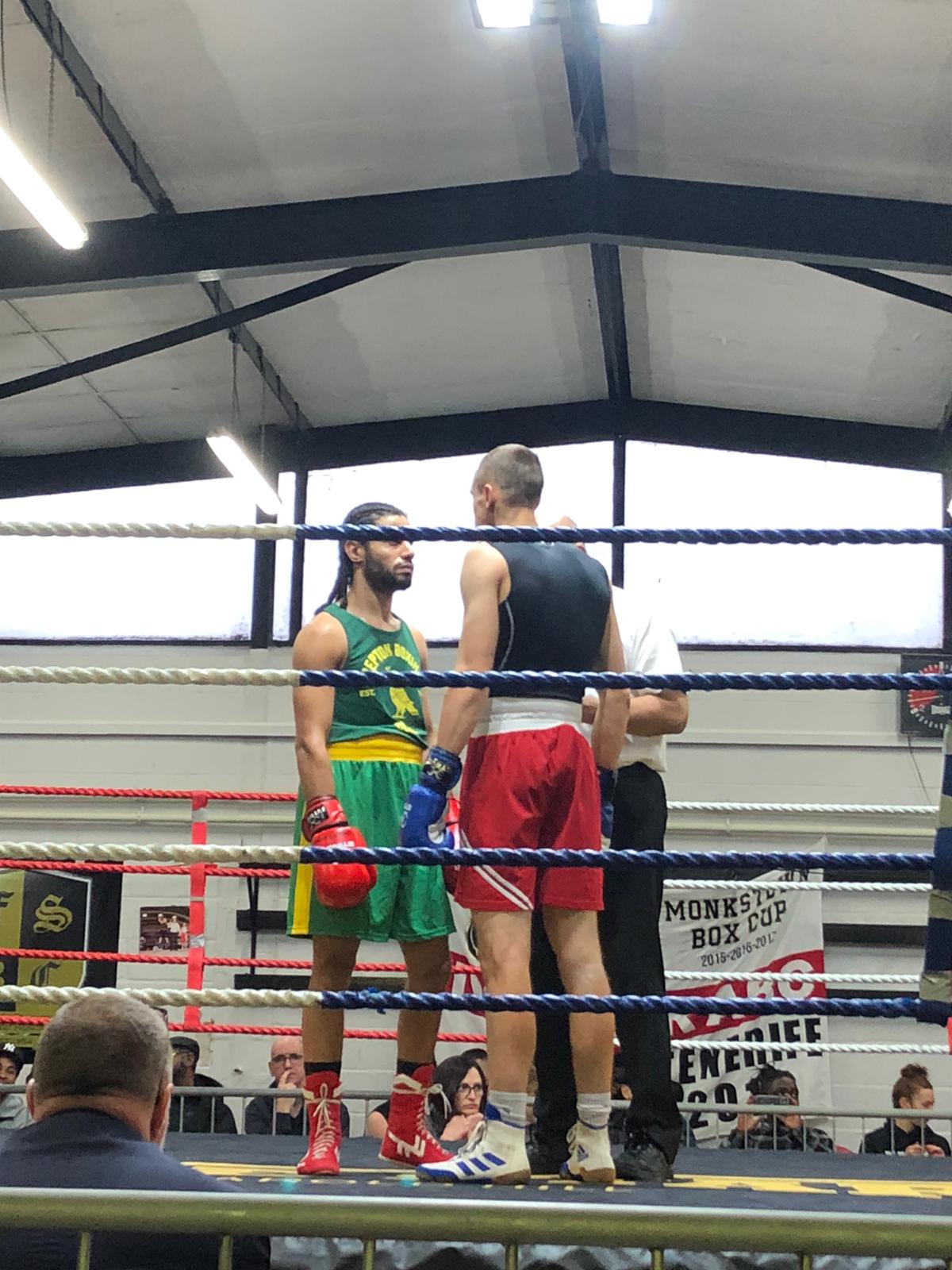 Ed boxing in the ring