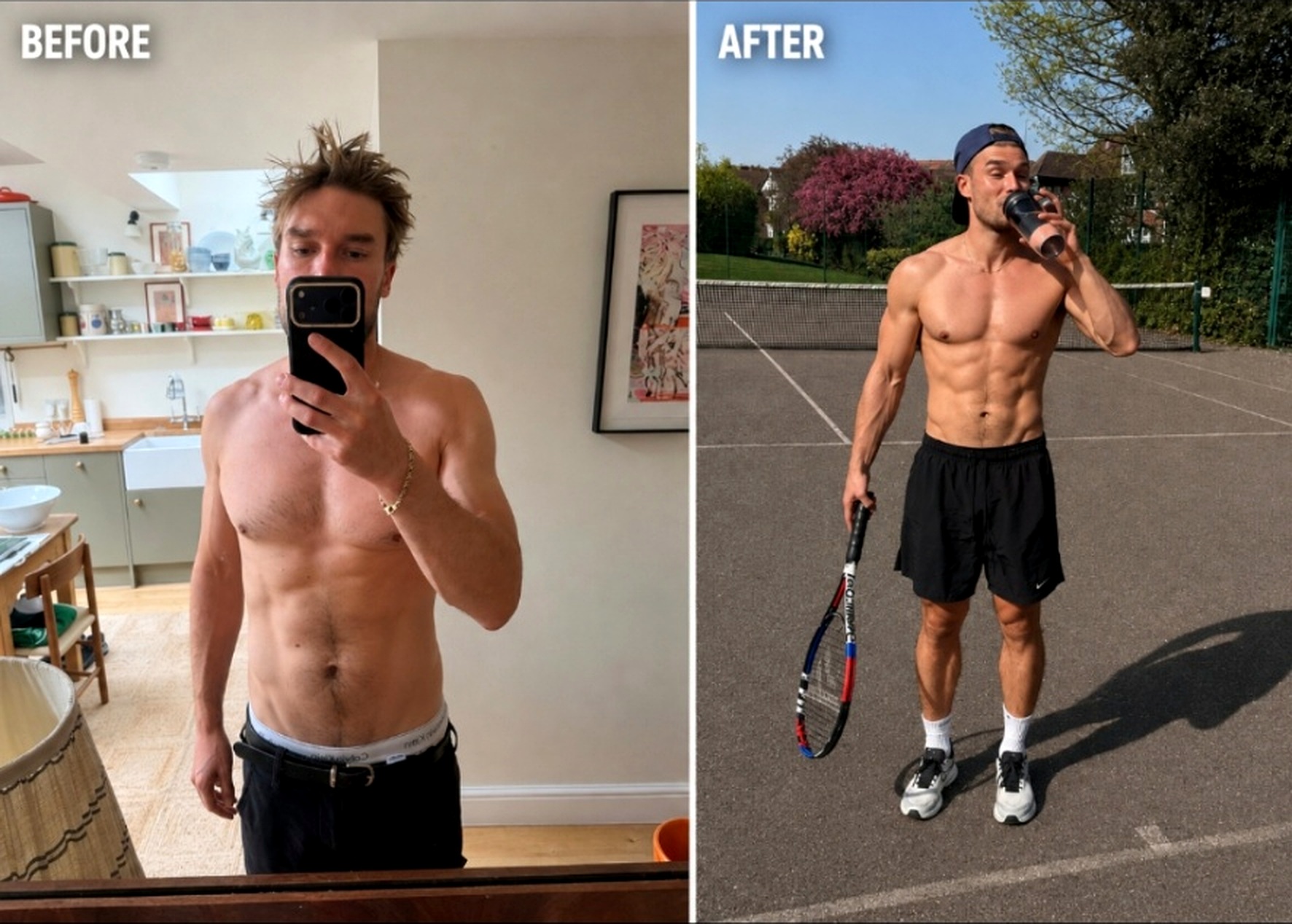 Before and after — lean, strong and fight-ready